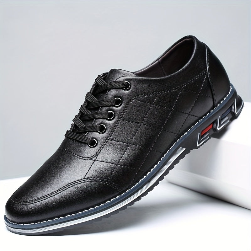 Men's Lace-Up Casual Shoes with Quilted Detailing and Sport Sole